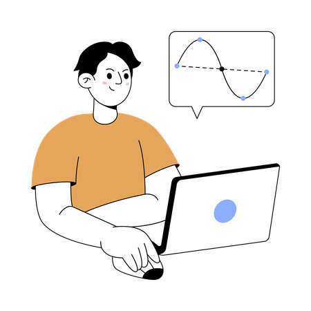 Businessman doing data analysis  Illustration