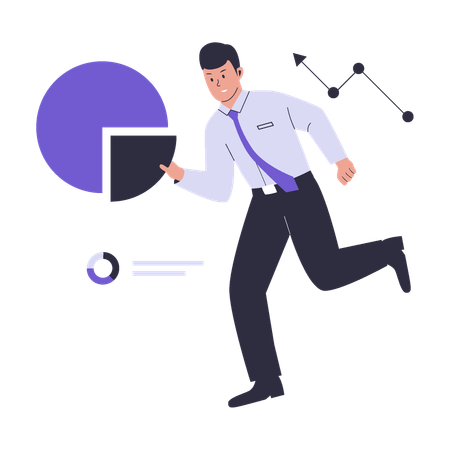 Businessman doing data analytics  Illustration