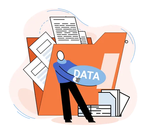 Businessman doing data analytics  Illustration