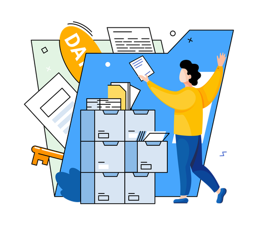 Businessman doing data analytics  Illustration