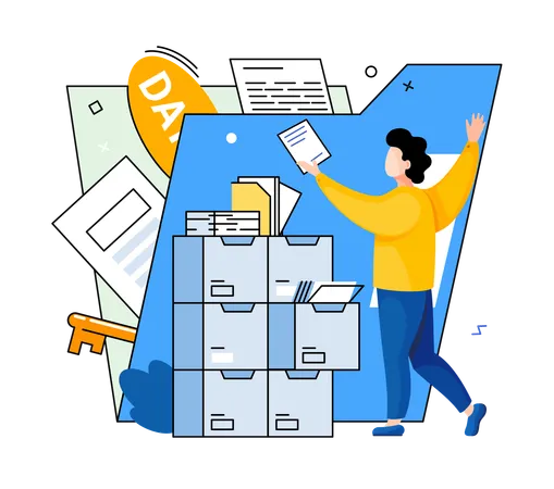 Businessman doing data analytics  Illustration