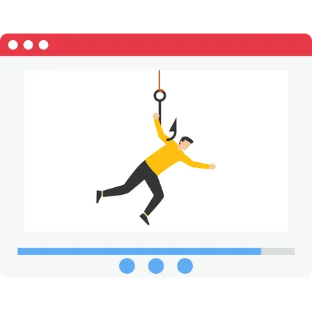 Businessman doing data phishing  Illustration