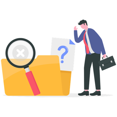 Businessman doing data search  Illustration