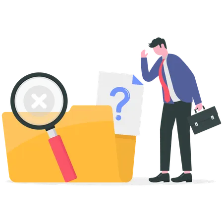 Businessman doing data search  Illustration
