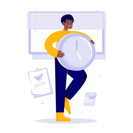 Businessman doing Deadline management  Illustration