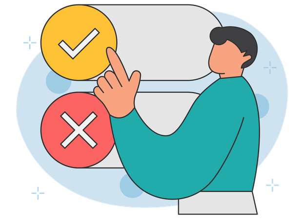 Businessman doing decision making  Illustration