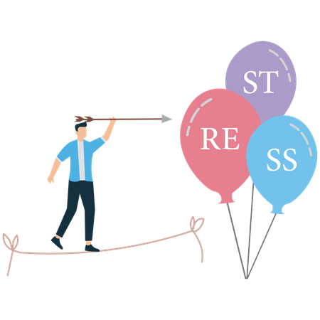 Businessman doing Effective Stress Management Techniques  Illustration