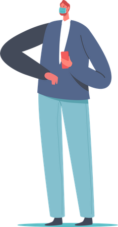 Businessman doing elbow bump during covid  イラスト