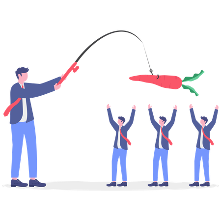 Businessman doing employee fishing  Illustration
