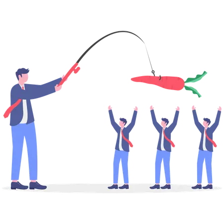 Businessman doing employee fishing  Illustration