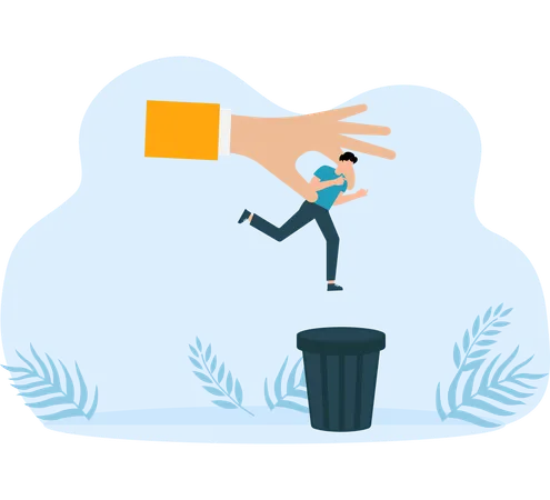 Businessman doing employee layoff  Illustration