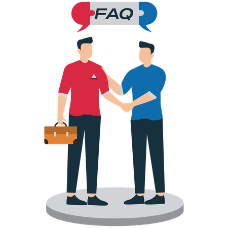 Businessman doing faq discussion  Illustration