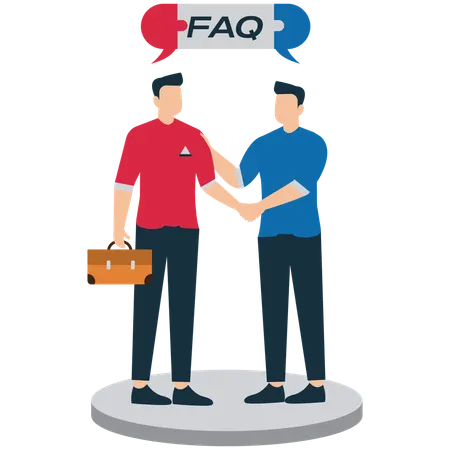 Businessman doing faq discussion  Illustration