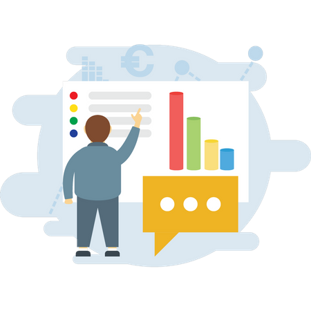 Businessman doing finance analysis  Illustration