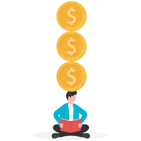 Businessman doing finance balancing  Illustration