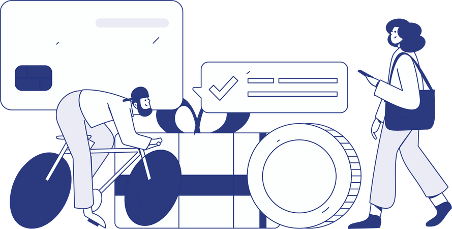 Businessman doing finance list  Illustration
