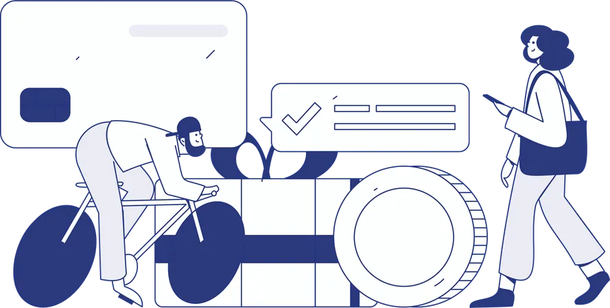 Businessman doing finance list  Illustration