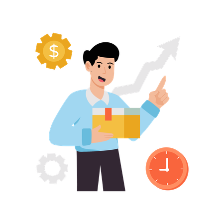 Businessman doing Finance Management  Illustration