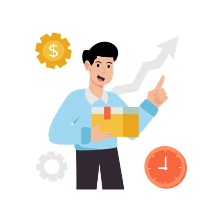 Businessman doing Finance Management  Illustration