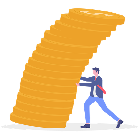 Businessman doing finance management  Illustration