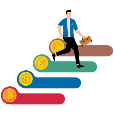 Businessman doing financial analysis  Illustration