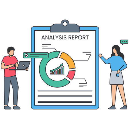 Businessman doing financial analysis  Illustration