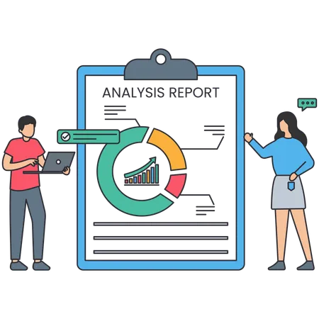 Businessman doing financial analysis  Illustration