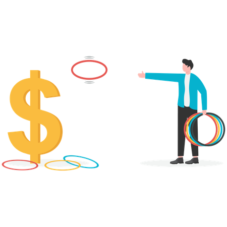 Businessman doing financial challenge  Illustration