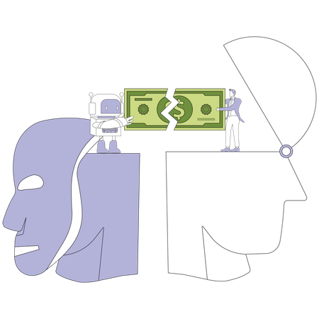 Businessman doing financial collaboration  Illustration