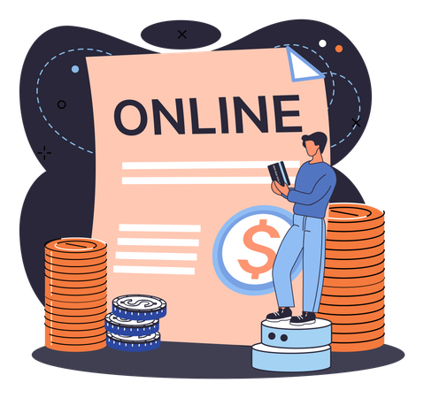Businessman doing financial consulting  Illustration