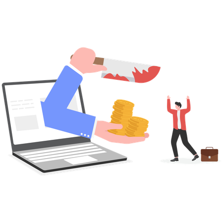 Businessman doing financial crime  Illustration