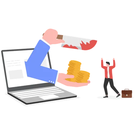 Businessman doing financial crime  Illustration