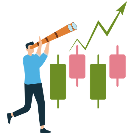Businessman doing Financial Forecast  Illustration