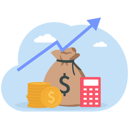 Businessman doing financial investment  Illustration