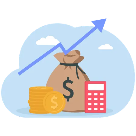 Businessman doing financial investment  Illustration