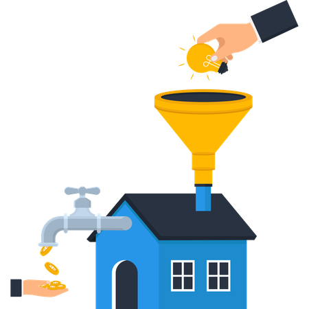 Businessman doing financial investment  Illustration