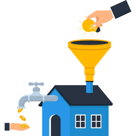 Businessman doing financial investment  Illustration