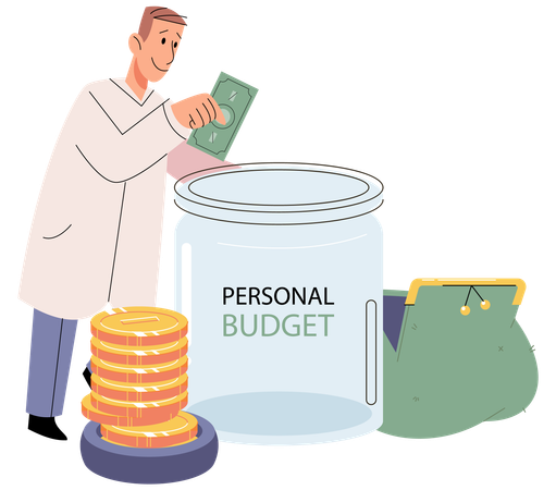 Businessman doing financial investment  Illustration