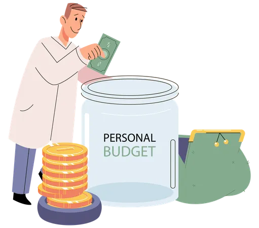 Businessman doing financial investment  Illustration