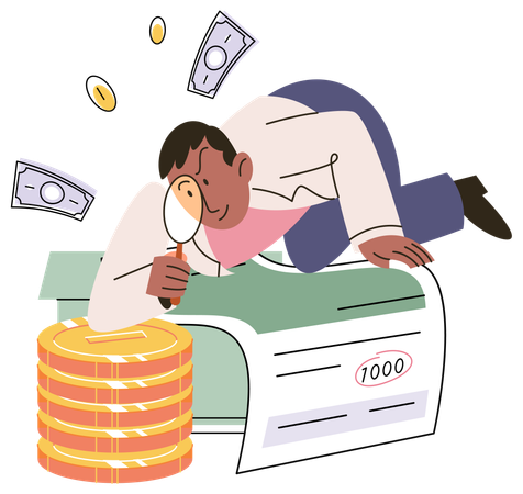 Businessman doing financial investment trade  Illustration
