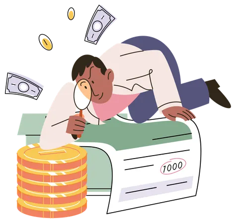 Businessman doing financial investment trade  Illustration