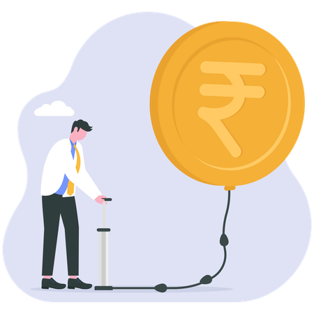 Businessman doing financial management  Illustration
