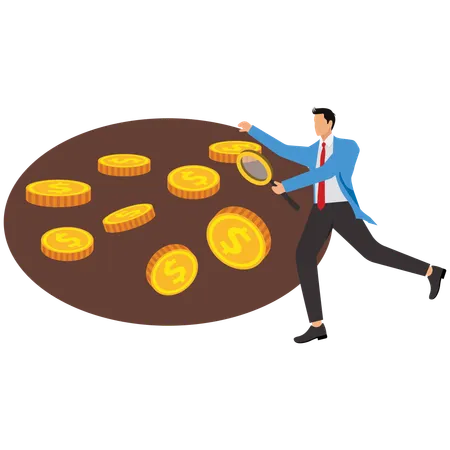 Businessman doing financial management  Illustration