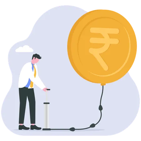 Businessman doing financial management  Illustration