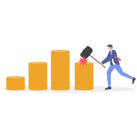 Businessman doing financial management  Illustration