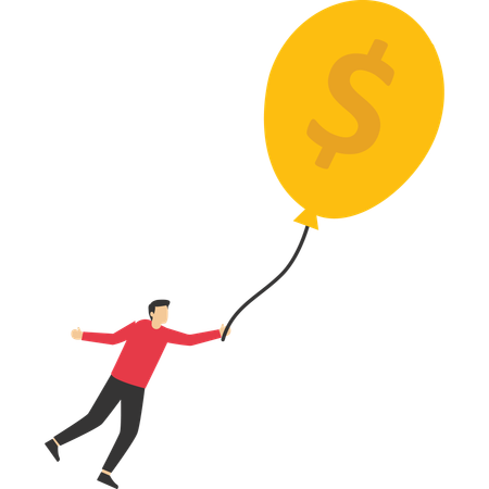 Businessman doing financial management  イラスト