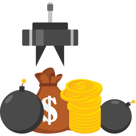 Businessman doing financial management  Illustration