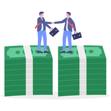 Businessman doing financial partnership  Illustration