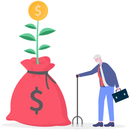Businessman doing financial planning  Illustration