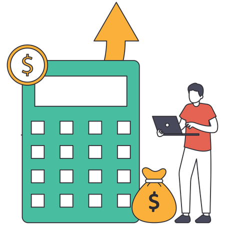 Businessman doing financial planning  Illustration